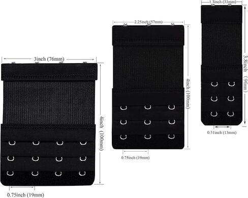 Bra Extender 2-5 Hook(Optional) Bra Extension Elastic for Women White/Black/Beige in Kuwait