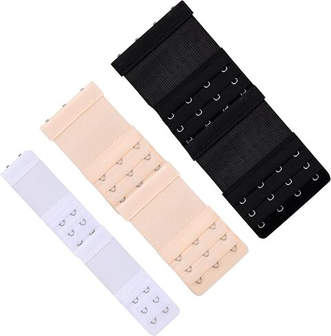Bra Extender 2-5 Hook(Optional) Bra Extension Elastic for Women White/Black/Beige in Kuwait