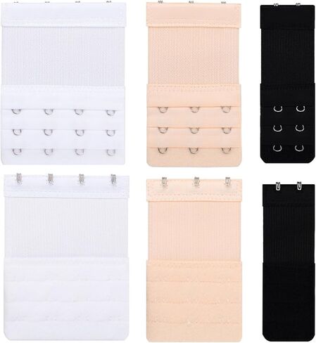 Bra Extender 2-5 Hook(Optional) Bra Extension Elastic for Women White/Black/Beige in Kuwait