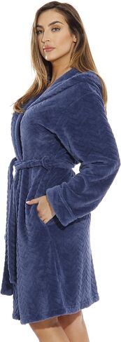 Just Love Kimono Robe Chevron Texture Fleece Hooded Bath Robes for Women in Saudi Arabia