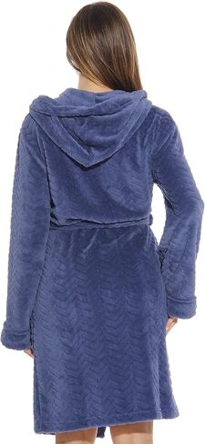 Just Love Kimono Robe Chevron Texture Fleece Hooded Bath Robes for Women in Saudi Arabia
