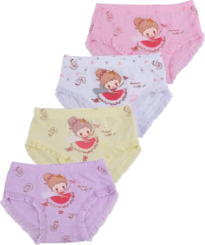 ZHTEAPR Little Kids Girls Underwear Toddler Soft Cotton Boxer Briefs Panties Cute Pattern Boyshorts (2-11years) in Kuwait