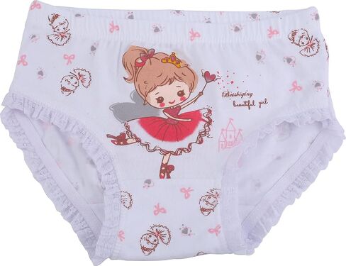 ZHTEAPR Little Kids Girls Underwear Toddler Soft Cotton Boxer Briefs Panties Cute Pattern Boyshorts (2-11years) in Kuwait