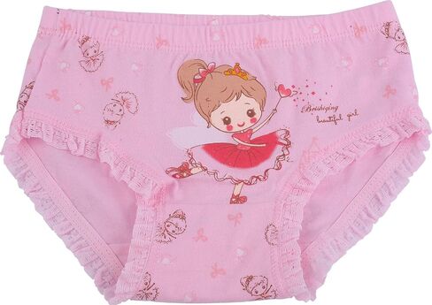 ZHTEAPR Little Kids Girls Underwear Toddler Soft Cotton Boxer Briefs Panties Cute Pattern Boyshorts (2-11years) in Kuwait
