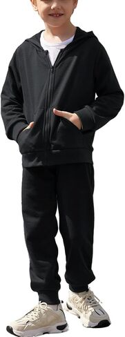 Arshiner Boys' 2 Piece Athletic Tracksuit Jogging Sets Outfit Sweatsuit Zip Up Hoodie and Active Pants for Kids 5-14 Years in Saudi Arabia