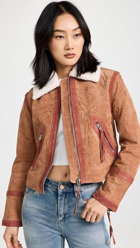 جاكيت BLANKNYC نسائي من الجلد بصلصة الكراميل in Kuwait