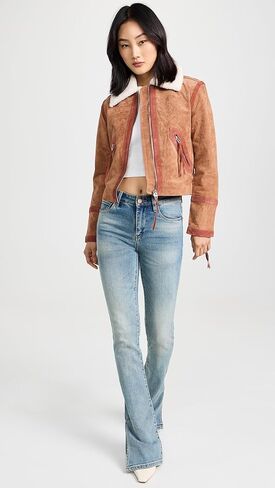 جاكيت BLANKNYC نسائي من الجلد بصلصة الكراميل in Kuwait