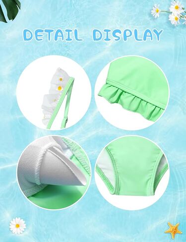 الفتيات المايوه طباعة ديزي شبكة كشكش تقليم بيكيني مجموعات 2 قطعة ملابس السباحة مع تنورة يغطي 7-14 سنة in Kuwait