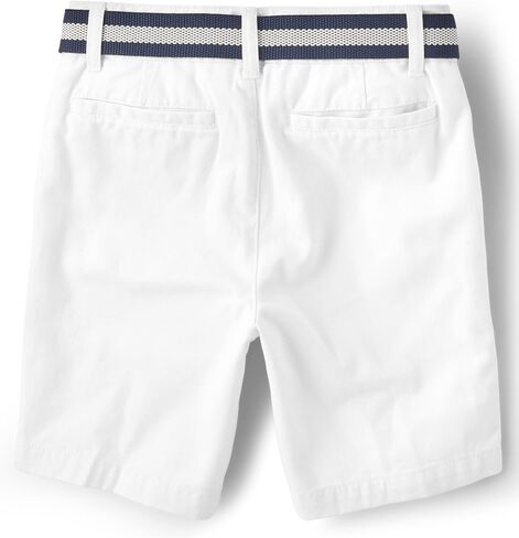 The Children's Place Boys' Stretch Chino Shorts, White, 16,boys,Belted Chino Shorts,Simply White,16 in Saudi Arabia