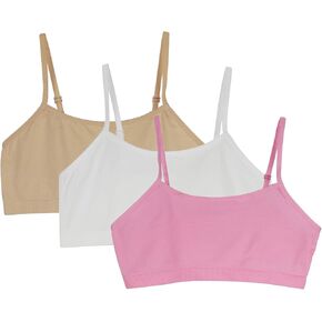 F.P.L Girls Training Bra, Girls Sports Bra with Stretch Cotton Bralette Adjustable Seamless Bra Straps(6-16)