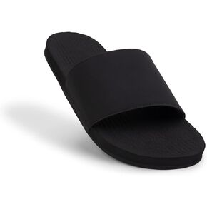 Indosole 2022 Edition Men's ESSNTLS Vegan All-Terrain Slides, Improved Comfort [Reused Tire Sole, Natural Rubber Footbed, Arch Support, Microfiber Lined ENVRO Strap, Waterproof]