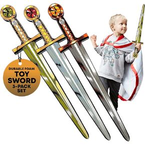 Liontouch Sword Collection Playset - 3-Pack | Colorful Toy Swords for Boy’s & Girl’s Pretend Play in Medieval Knight Style | Safe Dress-Up & Costume Accessory for Kid’s Roleplay in Durable Foam