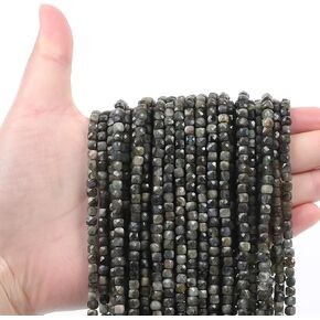 WTIAN Tiger Eye Natural Gemstone Square Cube Stone Beads,Spacer Loose Beads for Jewelry Making Bracelet Necklace Earrings,80-90Pcs(4mm)