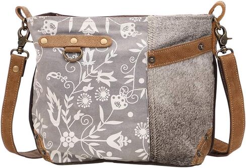 Myra Bag Dove Upcycled Canvas & Cowhide Shoulder Bag S-1448 in Saudi Arabia