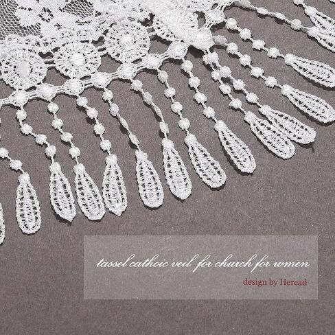HEREAD مصلى الكاثوليكية الدانتيل الحجاب الكنيسة مانتيا حجاب الزفاف مع مشط اللاتينية كتلة وشاح الرأس يغطي للعرائس والنساء in Kuwait