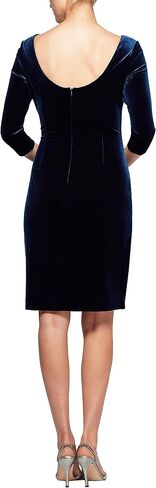 Alex Evenings Women's Short Velvet Cocktail Dress with Beading Detail (Reg Petite) in Saudi Arabia