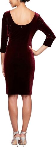 Alex Evenings Women's Short Velvet Cocktail Dress with Beading Detail (Reg Petite) in Saudi Arabia