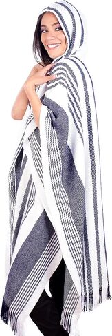 معطف الألبكة ذو القلنسوة للسيدات من INTI ALPACA - رأس مصنوع يدويًا - أزياء شتوية - معطف بيرو تقليدي - رأس شال منزلي in Kuwait