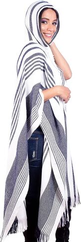 معطف الألبكة ذو القلنسوة للسيدات من INTI ALPACA - رأس مصنوع يدويًا - أزياء شتوية - معطف بيرو تقليدي - رأس شال منزلي in Kuwait