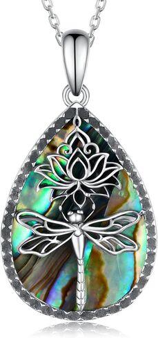 Daixiya Dragonfly Necklace 925 Sterling Silver Lotus Dragonfly Pendant Necklaces Boho Jewelry Gifts for Women Girls Mom in Saudi Arabia