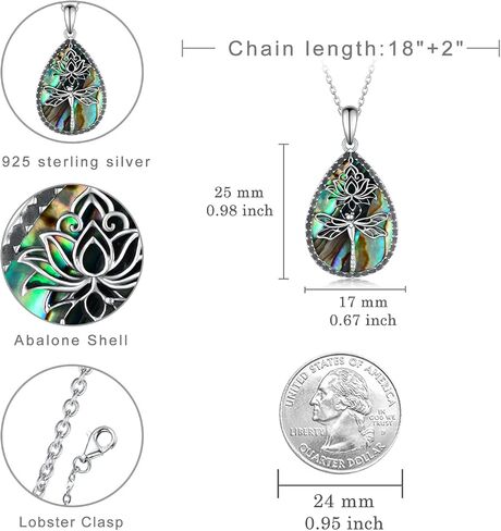 Daixiya Dragonfly Necklace 925 Sterling Silver Lotus Dragonfly Pendant Necklaces Boho Jewelry Gifts for Women Girls Mom in Saudi Arabia