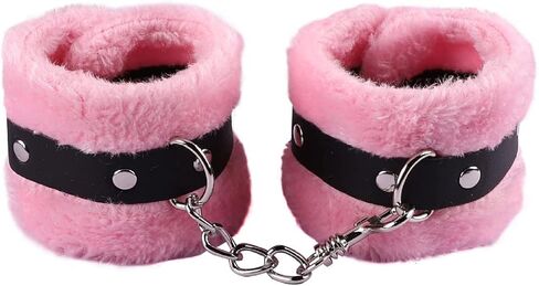 Fluffy Handcuff Bracelet Soft Plush Leg Cuff Wrist Adjustable Binding Cuff Bracelets Cosplay Yoga Jewelry for Women Men Lover Couple in Saudi Arabia