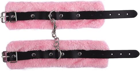 Fluffy Handcuff Bracelet Soft Plush Leg Cuff Wrist Adjustable Binding Cuff Bracelets Cosplay Yoga Jewelry for Women Men Lover Couple in Saudi Arabia