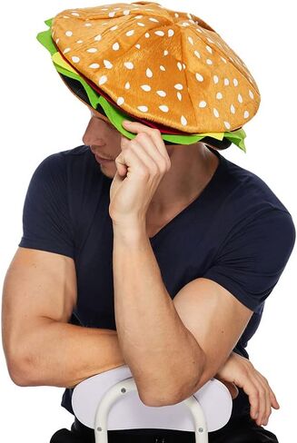 EraSpooky Adult Hamburger Hat Funny Food Party Costume Supplies in Saudi Arabia