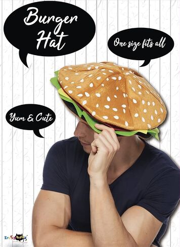 EraSpooky Adult Hamburger Hat Funny Food Party Costume Supplies in Saudi Arabia