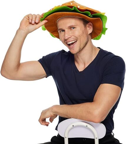 EraSpooky Adult Hamburger Hat Funny Food Party Costume Supplies in Saudi Arabia