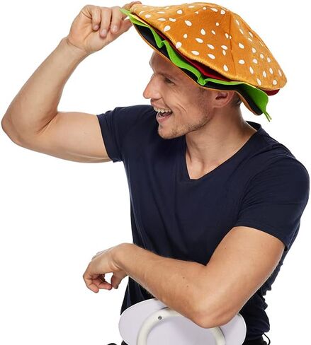 EraSpooky Adult Hamburger Hat Funny Food Party Costume Supplies in Saudi Arabia