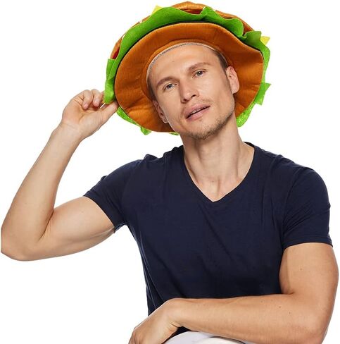 EraSpooky Adult Hamburger Hat Funny Food Party Costume Supplies in Saudi Arabia