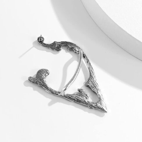 Jumwrit Elf Ear Cuffs Earrings Elven Ear Cuffs Silver Stud Earrings Cuff Wrap Earrings Ear Cuff Clip on Earrings Cosplay Fantasy Fairy Earrings in Saudi Arabia