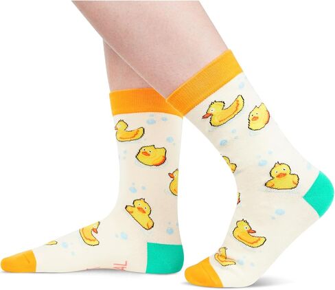 HAPPYPOP Funny Rubber Duck Gifts Girls Duck Gifts for Duck Lovers, Cute Rubber Duck Socks Duck Boot Socks Women and Men in Saudi Arabia