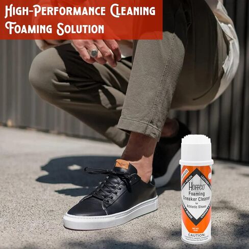 Hoffco Sneaker Cleaner with Scrub Brush - Foam Shoe Cleaner 6oz in Kuwait