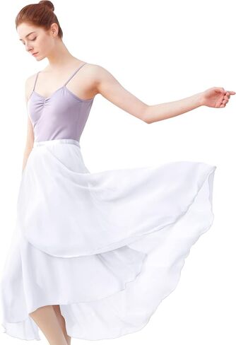 Phoeswan Dance Skirts for Women, Long Chiffon Ballet Skirt, Women's Dance Wrap Skirt with Tie in Saudi Arabia