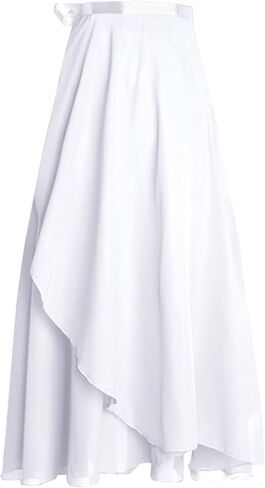 Phoeswan Dance Skirts for Women, Long Chiffon Ballet Skirt, Women's Dance Wrap Skirt with Tie in Saudi Arabia