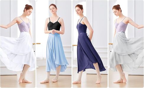 Phoeswan Dance Skirts for Women, Long Chiffon Ballet Skirt, Women's Dance Wrap Skirt with Tie in Saudi Arabia