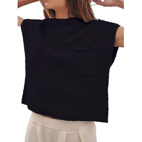 Soft Fabric Breathable Stretchy Turtleneck Knitted Sleeveless Crop Top Fall Winter Fashion