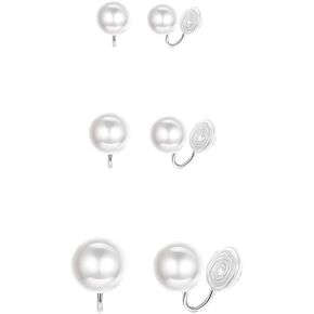 FUTIMELY Pearl Clip on Earrings Women Girls,Non Pierced Freshwater Pearl Earrings White Imitation Pearl Earrings Not Pierced Elegant Stud Jewelry