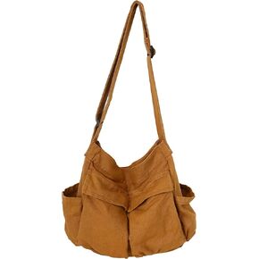 Large Capacity Canvas Hobo Bags for Women & Men, Shoulder Crossbody Bags, Tote Messenger Handbag for Work, Shopping, Travel…
