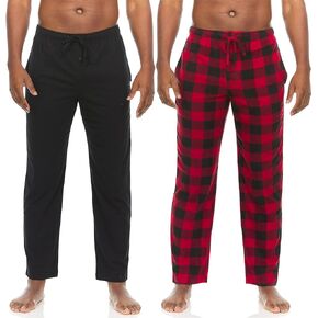 Swiss Alps Mens 2-Pack Pajama Bottoms Gift Set - Fleece Pant and Jersey Pant in Kuwait