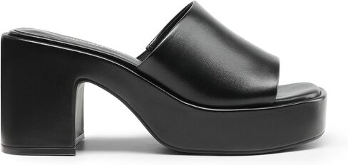 DREAM PAIRS Women's Chunky Mule Heel Sandals | Square Toe Ankle Strap Slip On Comfortable Heeled Sandals for Party Wedding Shoes, slip-on heels in Saudi Arabia