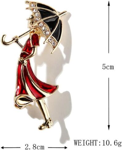 Cartoon Enamel Girl Brooch Woman Umbrella Alloy Pin Girl Wearing Umbrella Brooches for Enamel Cartoon Brooch Pins Jewelry Accessories in Saudi Arabia
