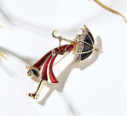 Cartoon Enamel Girl Brooch Woman Umbrella Alloy Pin Girl Wearing Umbrella Brooches for Enamel Cartoon Brooch Pins Jewelry Accessories in Saudi Arabia