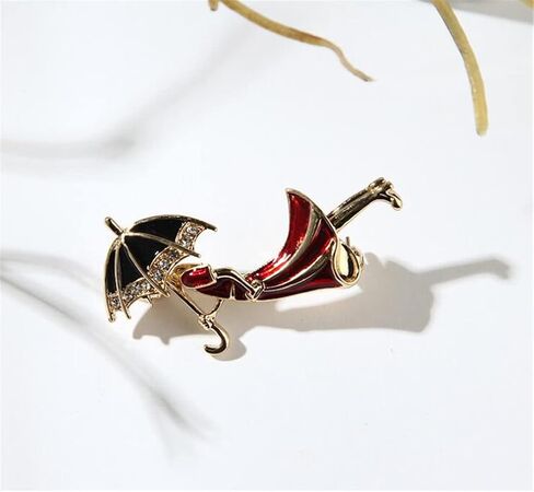 Cartoon Enamel Girl Brooch Woman Umbrella Alloy Pin Girl Wearing Umbrella Brooches for Enamel Cartoon Brooch Pins Jewelry Accessories in Saudi Arabia
