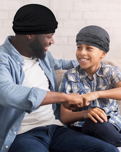 عمامة حريرية مبطنة من Ababalaya للنساء والرجال، عمامة هالة حريرية مبطنة، Durag لضفائر الأمواج، غطاء النوم، غطاء النوم in Kuwait
