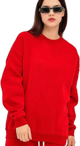 سويت شيرت CRFANSHIRT للرجال والنساء، بلوفر للبالغين، رقبة دائرية من الصوف، ماص للرطوبة بشكل منتظم in Kuwait