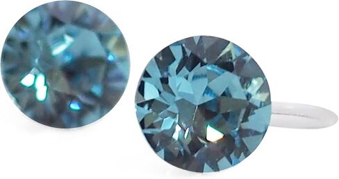 Swarovski Crystal Invisible Clip On Stud Earrings 6mm Women Fashion 8mm Miyabi Grace Light Blue Pink Red Green Black AB Purple Freshwater Pearl in Kuwait