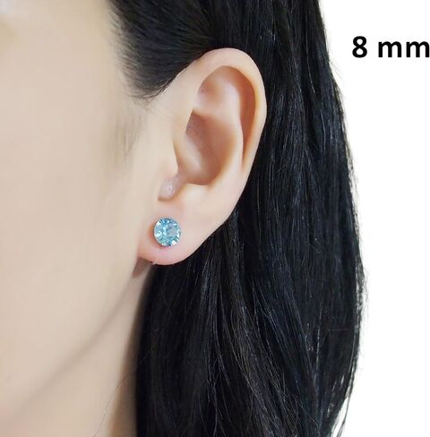 Swarovski Crystal Invisible Clip On Stud Earrings 6mm Women Fashion 8mm Miyabi Grace Light Blue Pink Red Green Black AB Purple Freshwater Pearl in Kuwait
